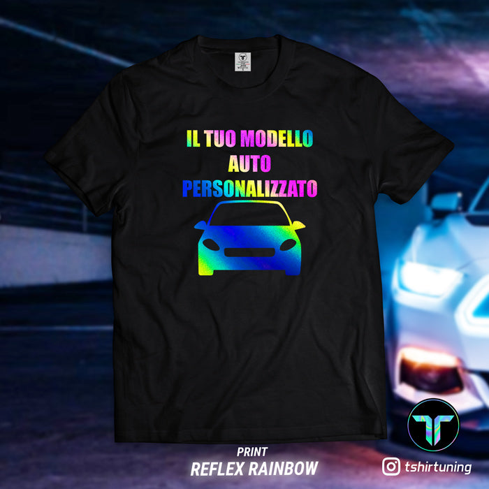 T-shirt con il tuo modello auto Reflex Rainbow